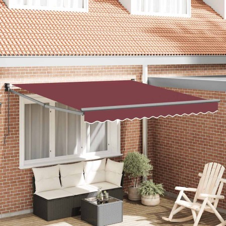 Toldo retráctil manual burdeos 300x250 cm