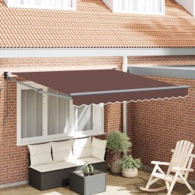 Toldo retráctil manual marrón 300x250 cm Toldo retráctil manual marrón 300x250 cm