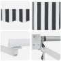 Toldo retráctil aluminio y tela gris antracita y blanco 4x3 m