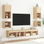 Muebles TV pared con LED 8 pzas madera ingeniería roble Sonoma en Muebles TV | Comprar online en Foro24