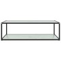 Mesa de centro vidrio templado blanco 120x60x35 cm