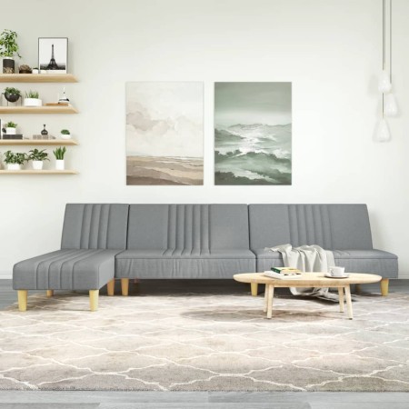 Sofá cama en forma de L tela gris claro 255x140x70 cm by vidaXL, Sofas - Ref: Foro24-3157235, Price: 371,39 €, Discount: %
