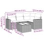 Set de muebles de jardín 5 pzas y cojines ratán sintético negro