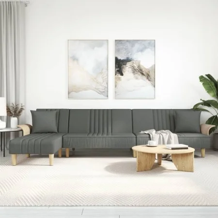 L-förmiges Schlafsofa dunkelgrauer Stoff 279x140x70 cm von vidaXL, Sofas - Ref: Foro24-3157239, Preis: 443,85 €, Rabatt: %
