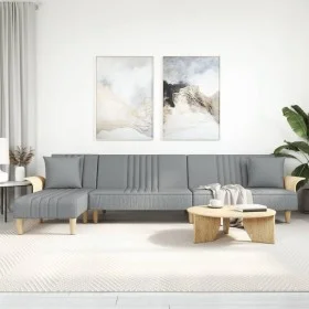 L-förmiges Schlafsofa aus hellgrauem Stoff, 279 x 140 x 70 cm von vidaXL, Sofas - Ref: Foro24-3157238, Preis: 456,57 €, Rabat...