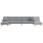 L-förmiges Schlafsofa aus hellgrauem Stoff, 279 x 140 x 70 cm von vidaXL, Sofas - Ref: Foro24-3157238, Preis: 446,61 €, Rabat...