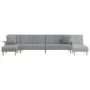 L-shaped sofa bed light gray fabric 279x140x70 cm by vidaXL, Sofas - Ref: Foro24-3157238, Price: 456,57 €, Discount: %