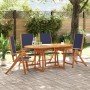Juego comedor de jardín 5 pzas madera maciza acacia y textileno