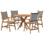 Juego de comedor de jardín 5 piezas madera maciza de acacia