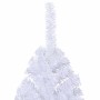 Medio árbol de Navidad artificial con soporte PVC blanco 180 cm
