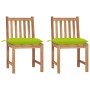 Sillas de jardín 2 unidades madera maciza de teca con cojines