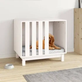 Hundehütte aus massivem weißem Kiefernholz, 70 x 50 x 62 cm von vidaXL, Hundehütten - Ref: Foro24-822482, Preis: 103,30 €, Ra...