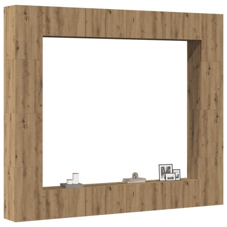 Mueble para TV de pared madera contrachapada artesanal 8 piezas en Muebles TV | Comprar online en Foro24