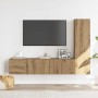 Muebles de TV de pared 3 uds madera ingeniería roble artesanal en Muebles TV | Comprar online en Foro24