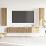Muebles de TV de pared 4 uds madera ingeniería roble artesanal en Muebles TV | Comprar online en Foro24