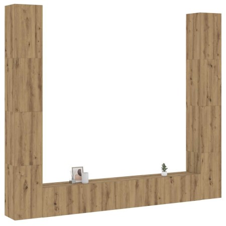 Muebles de TV de pared 6 uds madera ingeniería roble artesanal en Muebles TV | Comprar online en Foro24