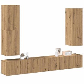 Mueble para TV de pared madera contrachapada artesanal 4 piezas Mueble para TV de pared madera contrachapada artesanal 4 piezas