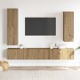 Mueble para TV de pared madera contrachapada artesanal 4 piezas en Muebles TV | Comprar online en Foro24