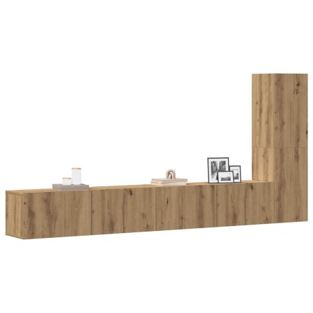 Mueble para TV de pared madera contrachapada artesanal 3 piezas en Muebles TV | Comprar online en Foro24