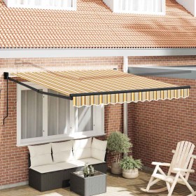 Toldo Rayado Manual Multicolor 3 x 2,5 m Poliester y metal Toldo Rayado Manual Multicolor 3 x 2,5 m Poliester y metal