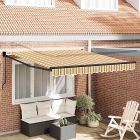 Toldo Rayado Manual Multicolor 3 x 2,5 m Poliester y metal Toldo Rayado Manual Multicolor 3 x 2,5 m Poliester y metal