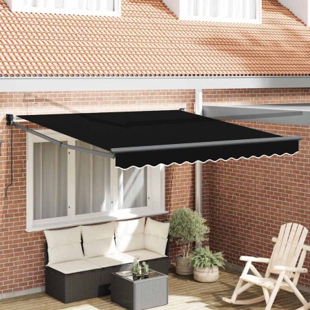 Toldo Manual Negro 3 x 2,5 m Poliester y metal