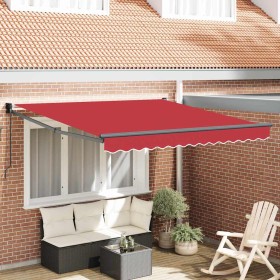 Toldo Manual Rojo 3 x 2,5 m Poliester y metal Toldo Manual Rojo 3 x 2,5 m Poliester y metal