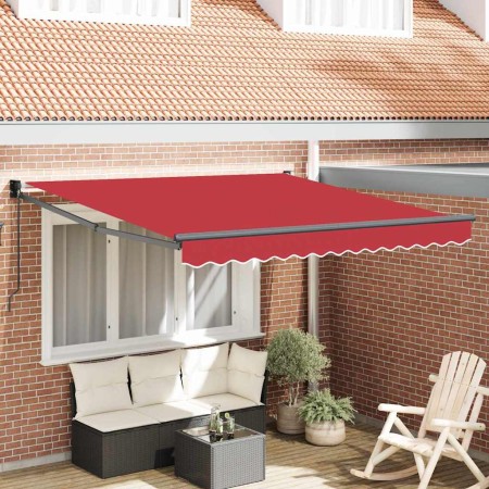 Toldo Manual Rojo 3 x 2,5 m Poliester y metal