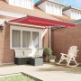 Toldo Manual Rojo 3 x 2,5 m Poliester y metal