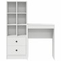Escritorio con almacenamiento 2 pcs Blanco 45.5 x 34 x 127 cm