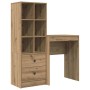 Escritorio con almacenamiento con cajón 2 pcs Roble artisan