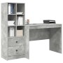 Escritorio con almacenamiento con cajón 2 pcs Gris Concreto