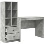 Escritorio con almacenamiento con cajón 2 pcs Gris Concreto