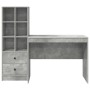 Escritorio con almacenamiento con cajón 2 pcs Gris Concreto