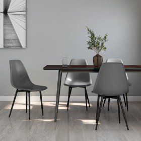 Sillas de comedor 4 unidades gris PP Sillas de comedor 4 unidades gris PP
