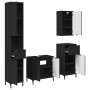 Juego de muebles de baño Negro Madera Compuesta, Metal