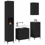 Juego de muebles de baño Negro Madera Compuesta, Metal