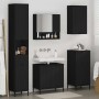 Juego de muebles de baño Negro Madera Compuesta, Metal