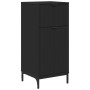 Juego de muebles de baño Negro Madera Compuesta, Metal
