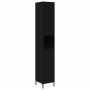 Juego de muebles de baño Negro Madera Compuesta, Metal