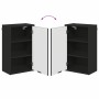 Juego de muebles de baño Negro Madera Compuesta, Metal