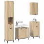 Juego de muebles de baño Roble Sonoma Madera Compuesta, Metal