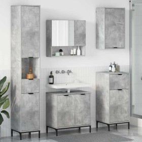 Juego de muebles de baño Gris Concreto Madera Compuesta, Metal