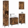 Juego de muebles de baño Roble ahumado Madera Compuesta, Metal