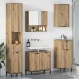 Juego de muebles de baño con cajón con puerta Roble artesanal