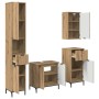Juego de muebles de baño con cajón con puerta Roble artesanal