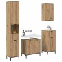 Juego de muebles de baño con cajón con puerta Roble artesanal