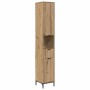 Juego de muebles de baño con cajón con puerta Roble artesanal