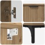 Juego de muebles de baño con cajón con puerta Roble artesanal