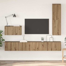 Juego de muebles de TV 4 pcs Roble artisan 200 x 30 x 30 cm